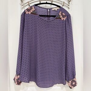 LOFT Purple Geometric Women's Blouse